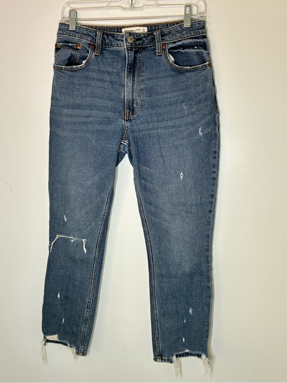 Abercrombie Curve Love Skinny High Rise Step Hem Jeans 27 4 Short
